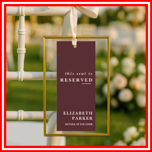 Burgund & Elfenbein reservierte Sitzplatz-Hochzeit Einladung