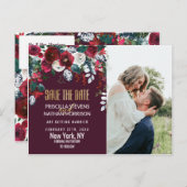 Burgund Elfenbeinblumenübereinkommen Gold Rett Dat Postkarte (Vorne/Hinten)