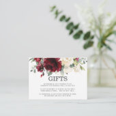 Burgund Elfenbeinblütenhochzeit wünscht gute Hochz Begleitkarte (Stehend Vorderseite)