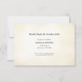 Burgund & Elfenbeinherzen & Blume Elegant RSVP Karte (Rückseite)