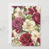 Burgund, Elfenbeinküche und Blumenzehen Einladung (Rückseite)