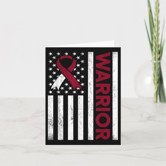 Burgund Elfenbeinküste Flag Ribbon für Schwarzkreb Karte (Vorderseite)