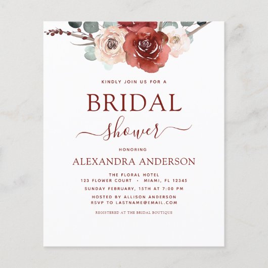 Burgund-Eukalyptus-Brautparty fällt (Vorderseite)