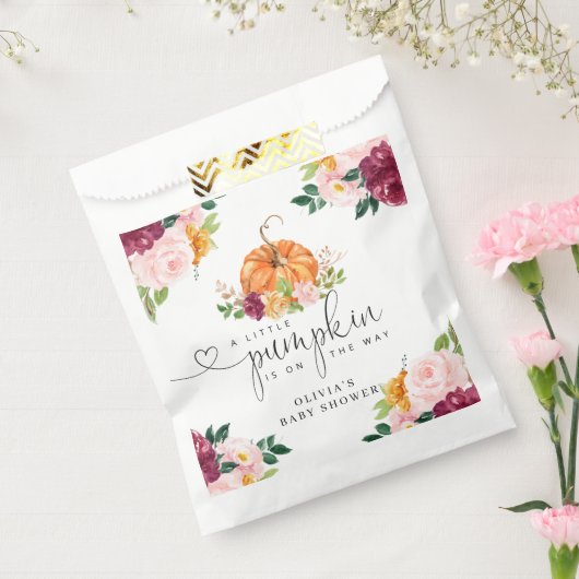 Burgund Fall Blumenkürbis Geschenktütchen (Versiegelt)