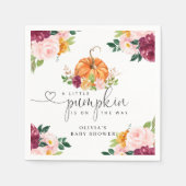 Burgund Fall Blumenkürbis Serviette (Vorderseite)