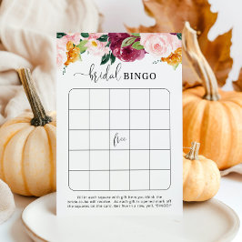 Burgund Fall Brautparty Bingo Spiel