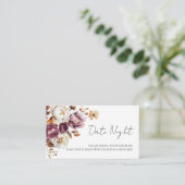 Burgund Fall Brautparty Date Night Cards Begleitkarte (Stehend Vorderseite)