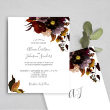 Burgund Fall florale rustikale BUDGET Hochzeit ein