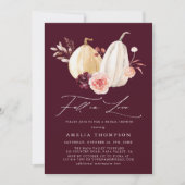 Burgund Fall in Liebe Herbst Brautparty Einladung (Vorderseite)