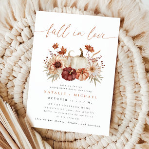 Burgund Fall in Love Florale Verlobungsfeier Einladung