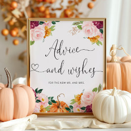 Burgund fallen Beratung und Wünsche für Neugeboren Poster