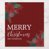 Burgund Familie frohe Weihnachten Brauch Non Foto Weinetikett (Einzelnes Label)