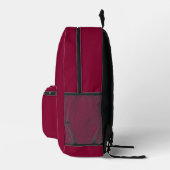 Burgund Farbe Bedruckter Rucksack (Rechts)