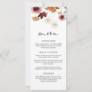 Burgund-farbene herbstliche Boho-Florale Hochzeits Einladung