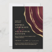 Burgund feiert dunkle Hochzeit Einladung (Vorderseite)