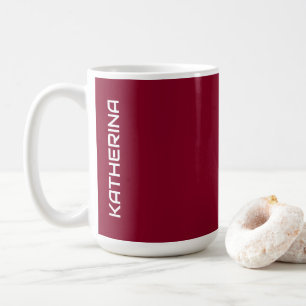 Burgund feste Farbe   Klassisch Personalisiert  Kaffeetasse