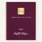 Burgund-Firmenlogo Notizblock (Vorderseite)