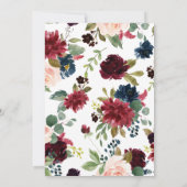 Burgund Flora Elegant Rustikale Ehrenmatron Einladung (Rückseite)