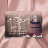 Burgund Flora Rustikales Brautparty Barrel Einladung