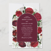 Burgund Flora Wasserfarbenfroh über den Burgund Einladung (Vorderseite)