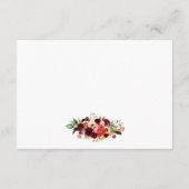 Burgund Floral Boho Hochzeitdetails Beipackkarte W Begleitkarte (Rückseite)