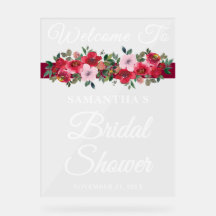 Burgund Floral Fall Brautparty Willkommen