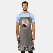 Burgund Floral Fall Rustikale Blätter Weiße Pumpki Schürze (Getragen)