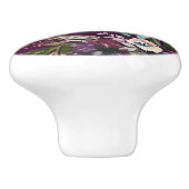 Burgund Floral glücklich je nach Zitat Keramikknauf (Seitenansicht)