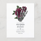 Burgund floral Gothic Hochzeitseinladung Flyer (Vorne)