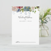 Burgund-Floral-Hochzeiten Worte der Weisheit Hinweiskarte (Stehend Vorderseite)