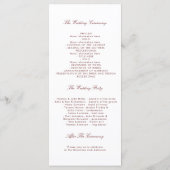 Burgund-Floral-Hochzeitsprogramme Programm (Rückseite)