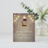 Burgund Floral Lantern Rustikaler Fall Save the Da Ankündigungspostkarte (Stehend Vorderseite)