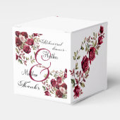 Burgund Floral Moderne Probe Dinner Hochzeit Geschenkschachtel (Vorderseite)