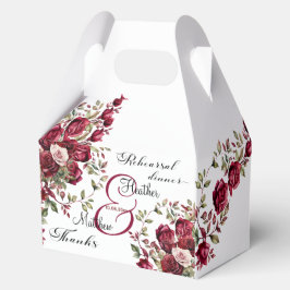 Burgund Floral Moderne Probe Dinner Hochzeit Geschenkschachtel