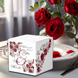 Burgund Floral Moderne Probe Dinner Hochzeit Geschenkschachtel