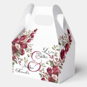 Burgund Floral Moderne Skripthochzeit Geschenkschachtel (Vorderseite)