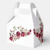 Burgund Floral Moderne Skripthochzeit Geschenkschachtel (Rückseite)