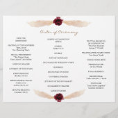 Burgund Floral Pampas Grass Wedding Programm Flyer (Hinten)