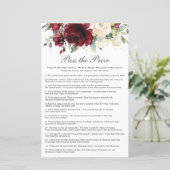 Burgund Floral Pass auf das Brautparty des Preises (Stehend Vorderseite)