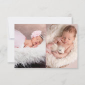 Burgund Floral Rose Gold Foto Geburtserklärung Ankündigung (Rückseite)