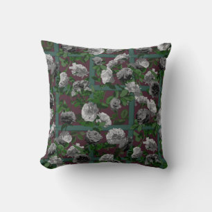 Burgund-Floral-Rose Kissen