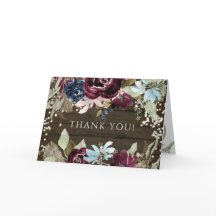 Burgund Floral Russe Twinkle Lichter Vielen Dank