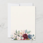 Burgund floral rustikal botanisch Save the Date (Rückseite)