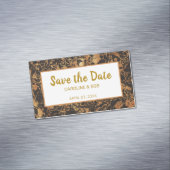 Burgund Floral Schwarzes Gold Magnetische Visitenkarte (Beispiel)
