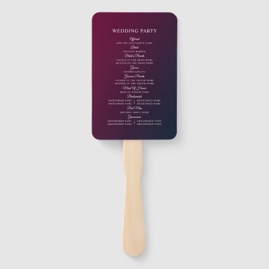 Burgund Floral Splendor Wedding Programm Fächer (Rückseite)