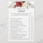 Burgund Floral über oder unter Brautparty (Vorderseite)