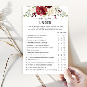 Burgund Floral über oder unter Brautparty