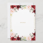 Burgund Floral und Gold Überraschung 80. Geburtsta Einladung (Rückseite)