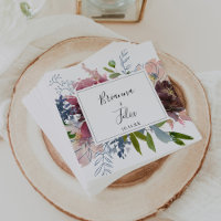 Burgund Floral und Grüne Wedding Napkin