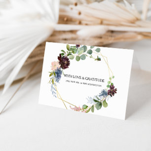 Burgund Floral und Grünzeug Danke